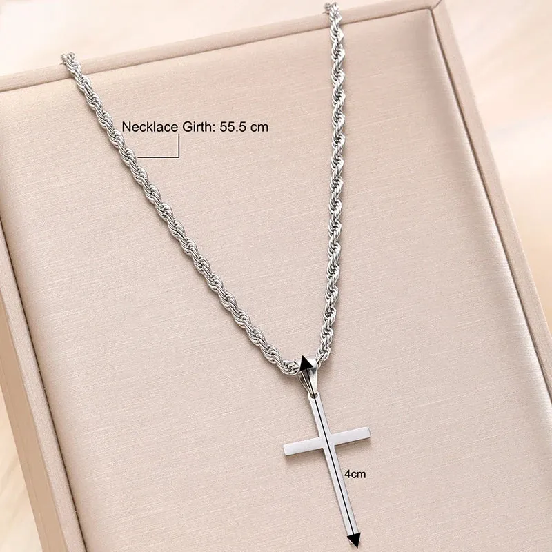 New Stainless Steel Cross Pendant Necklace Minimalist Jewelry