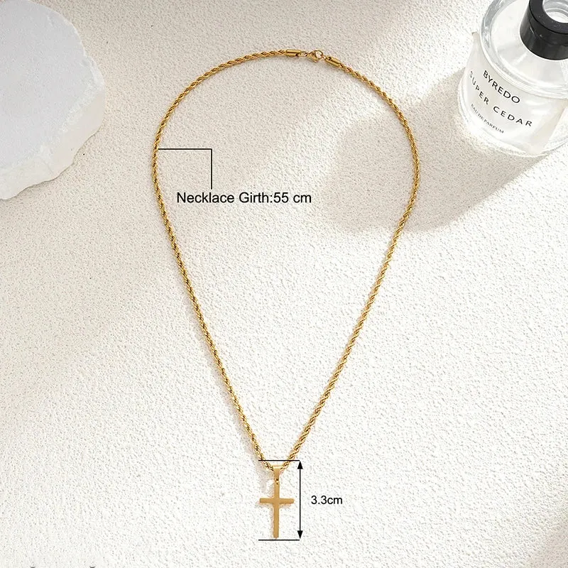 New Stainless Steel Cross Pendant Necklace Minimalist Jewelry