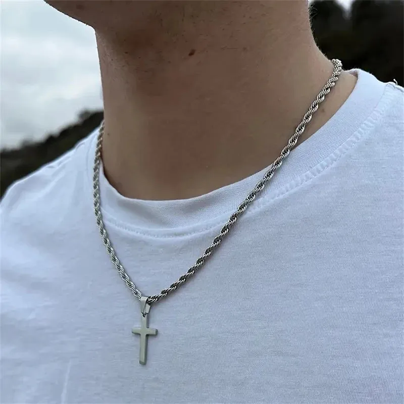 New Stainless Steel Cross Pendant Necklace Minimalist Jewelry