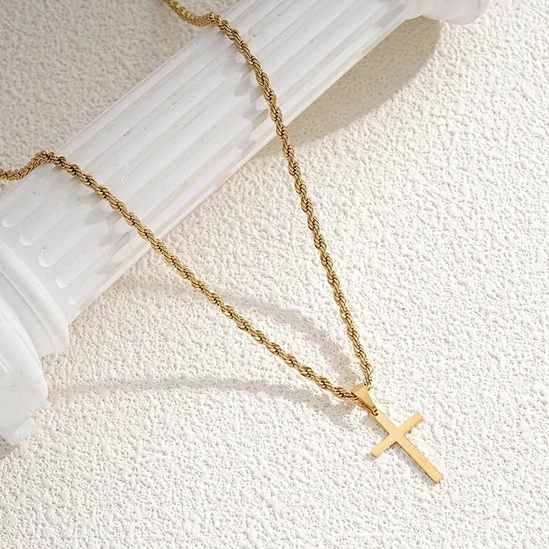 New Stainless Steel Cross Pendant Necklace Minimalist Jewelry