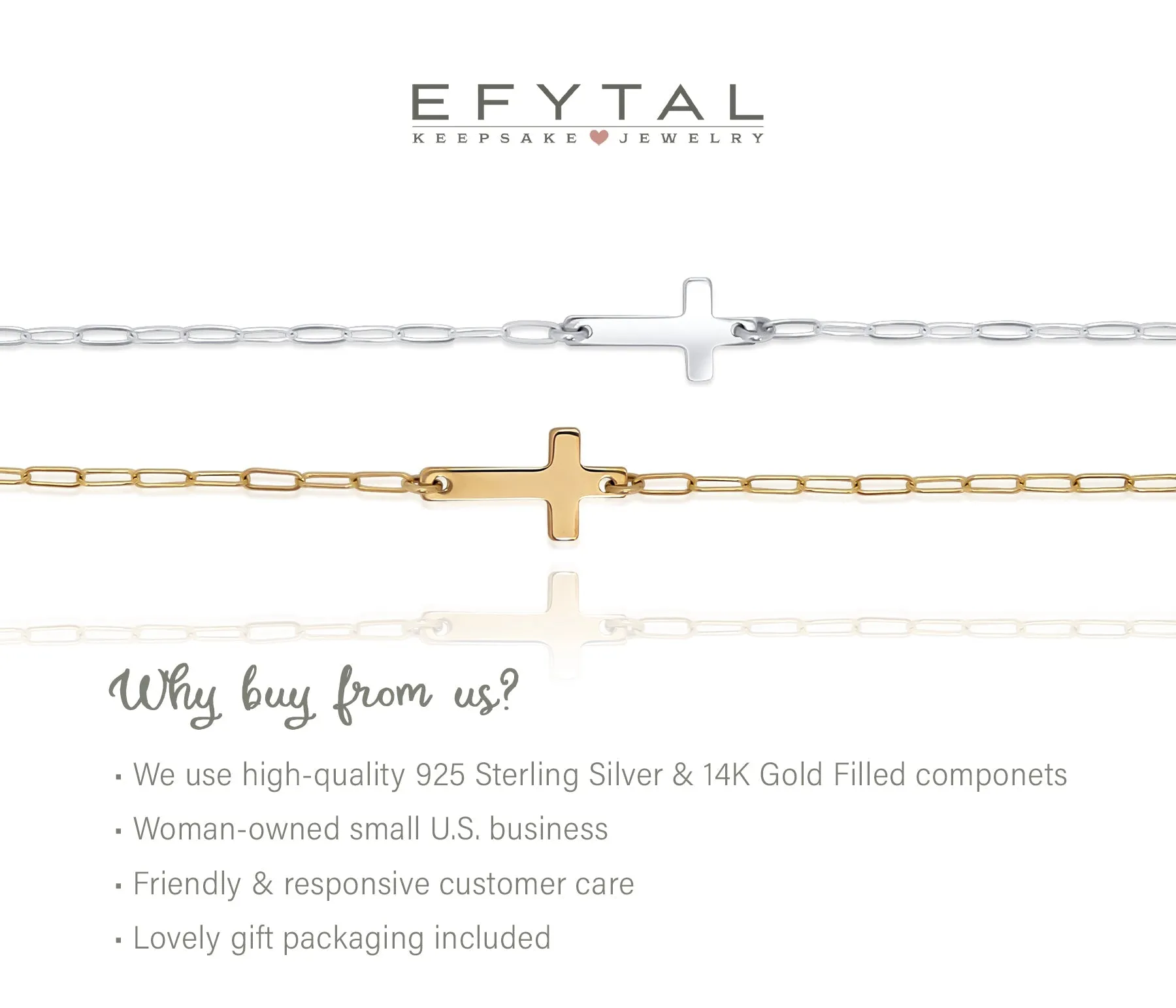 noah sideways cross anklet • joy faith patience
