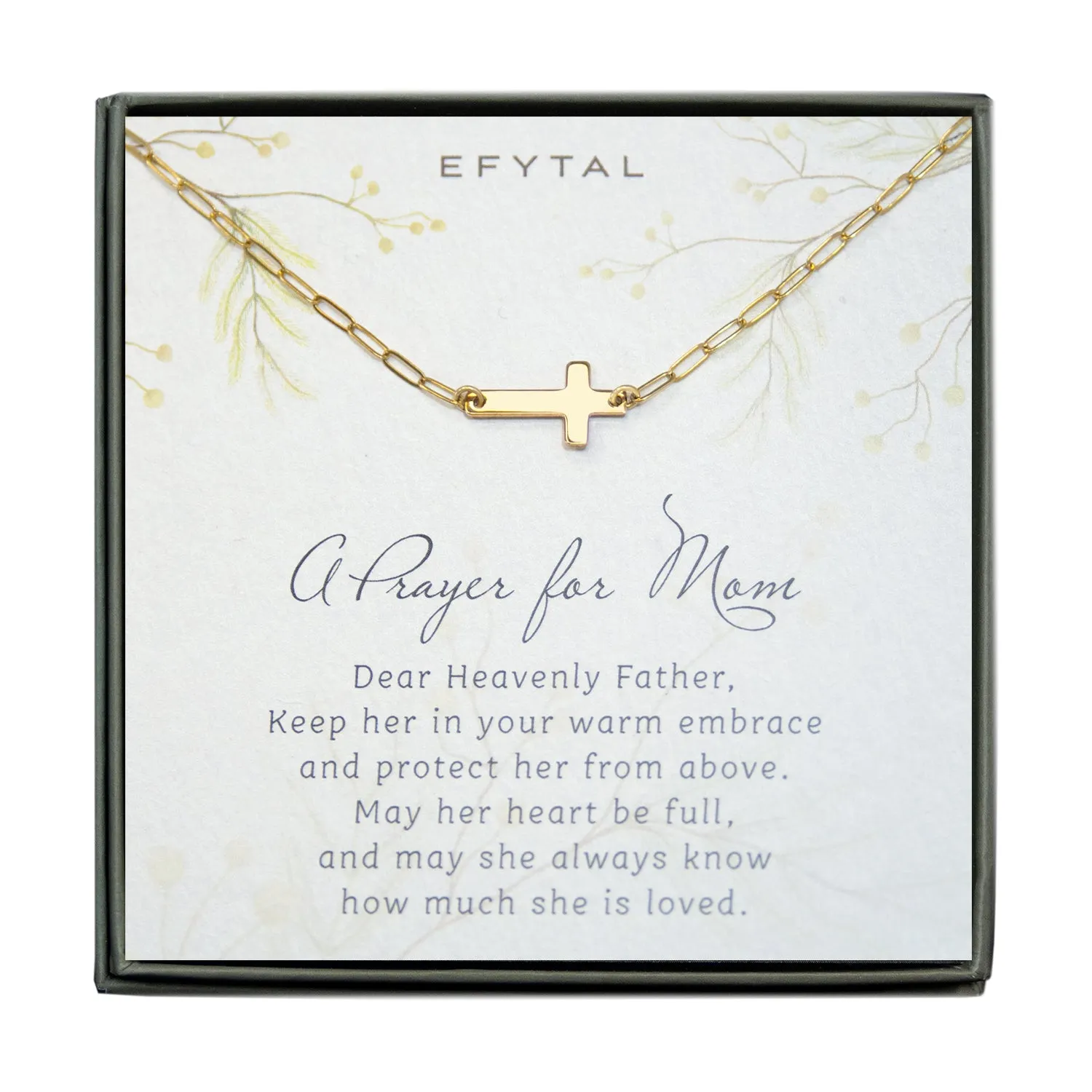 noah sideways cross necklace/bracelet/anklet • prayer for mom