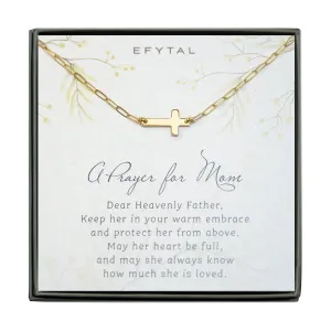noah sideways cross necklace/bracelet/anklet • prayer for mom