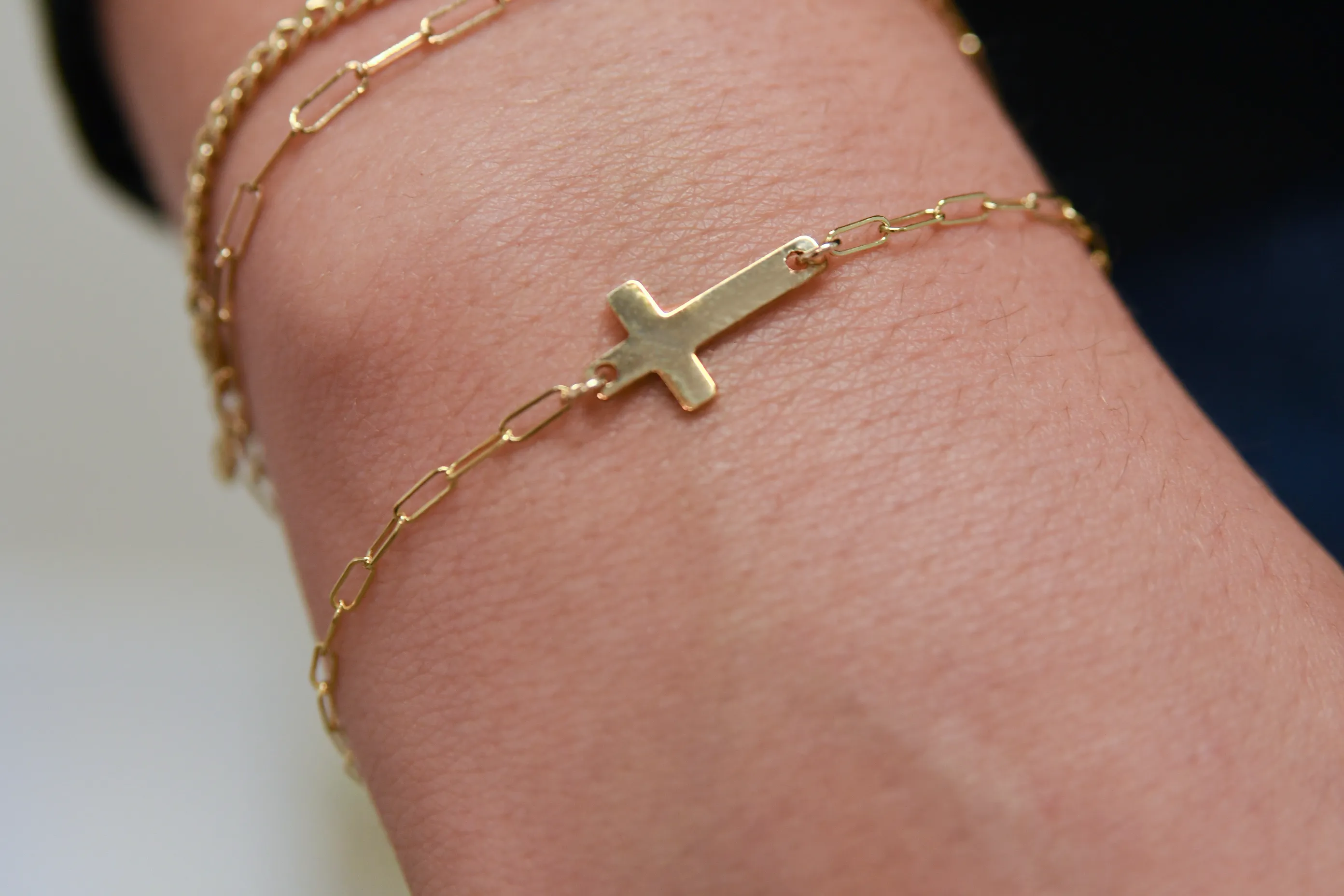 noah sideways cross necklace/bracelet/anklet • prayer for my grandmother