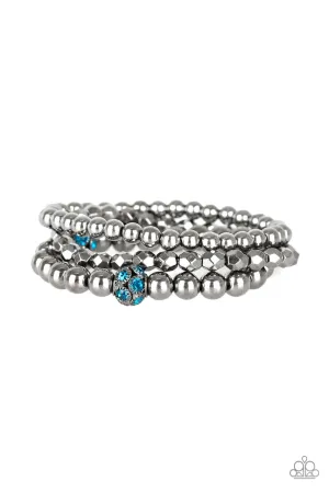 Noticeably Noir Blue Paparazzi Bracelet