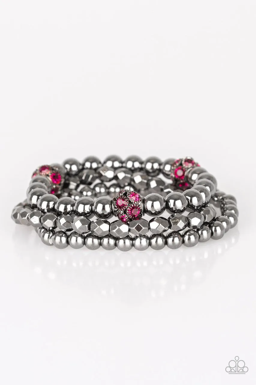 Noticeably Noir Pink Paparazzi Bracelet