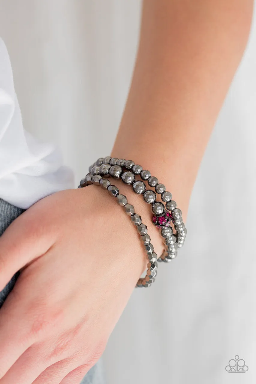 Noticeably Noir Pink Paparazzi Bracelet