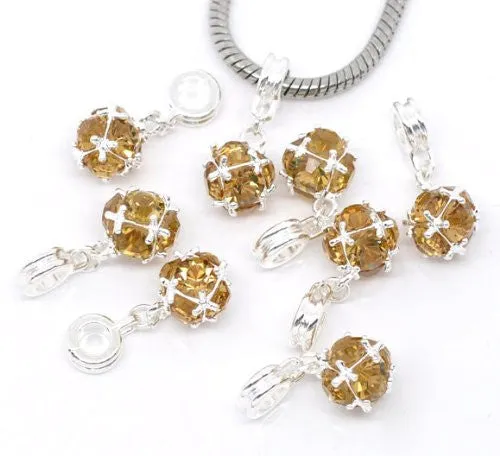 November Birthstone European Bead Compatible for Most European Snake Chain Charm Bracelet