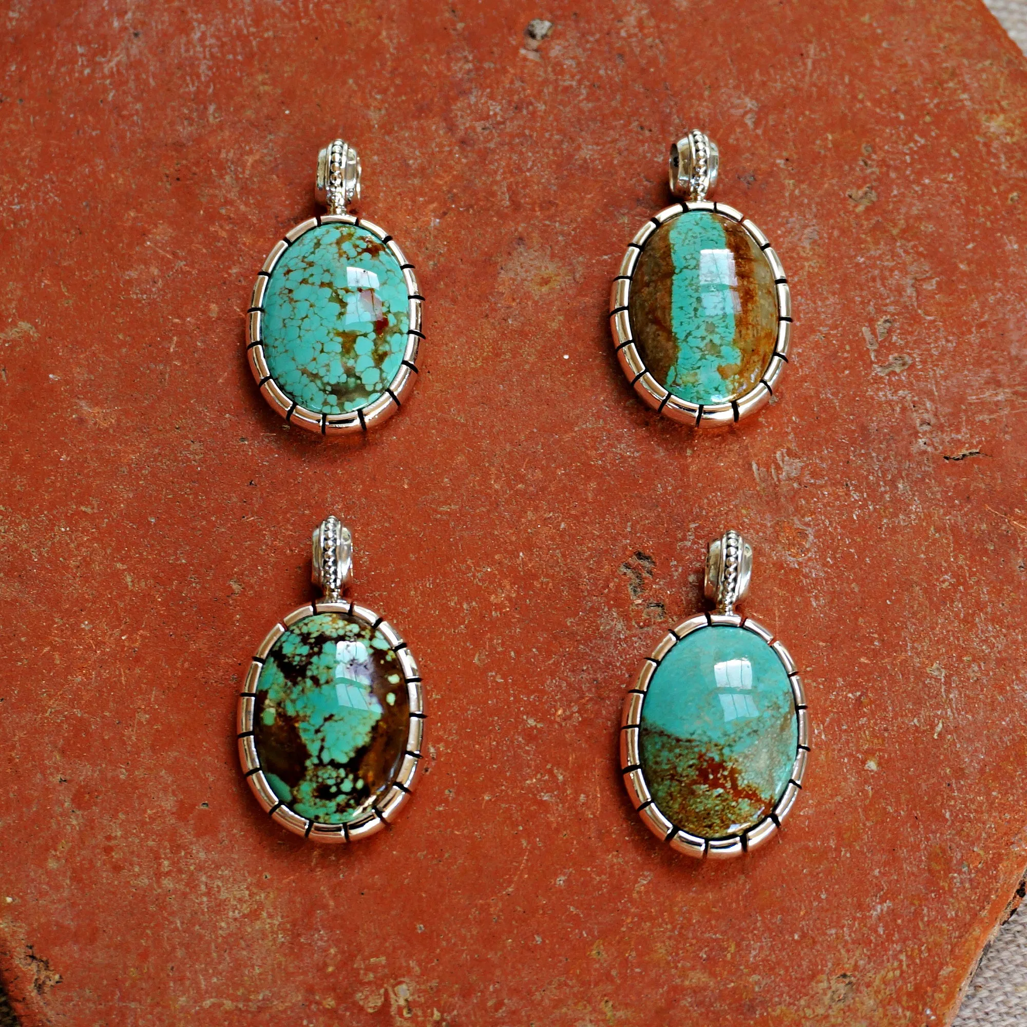 Number 8 Turquoise Pendant Necklace
