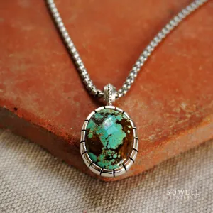 Number 8 Turquoise Pendant Necklace