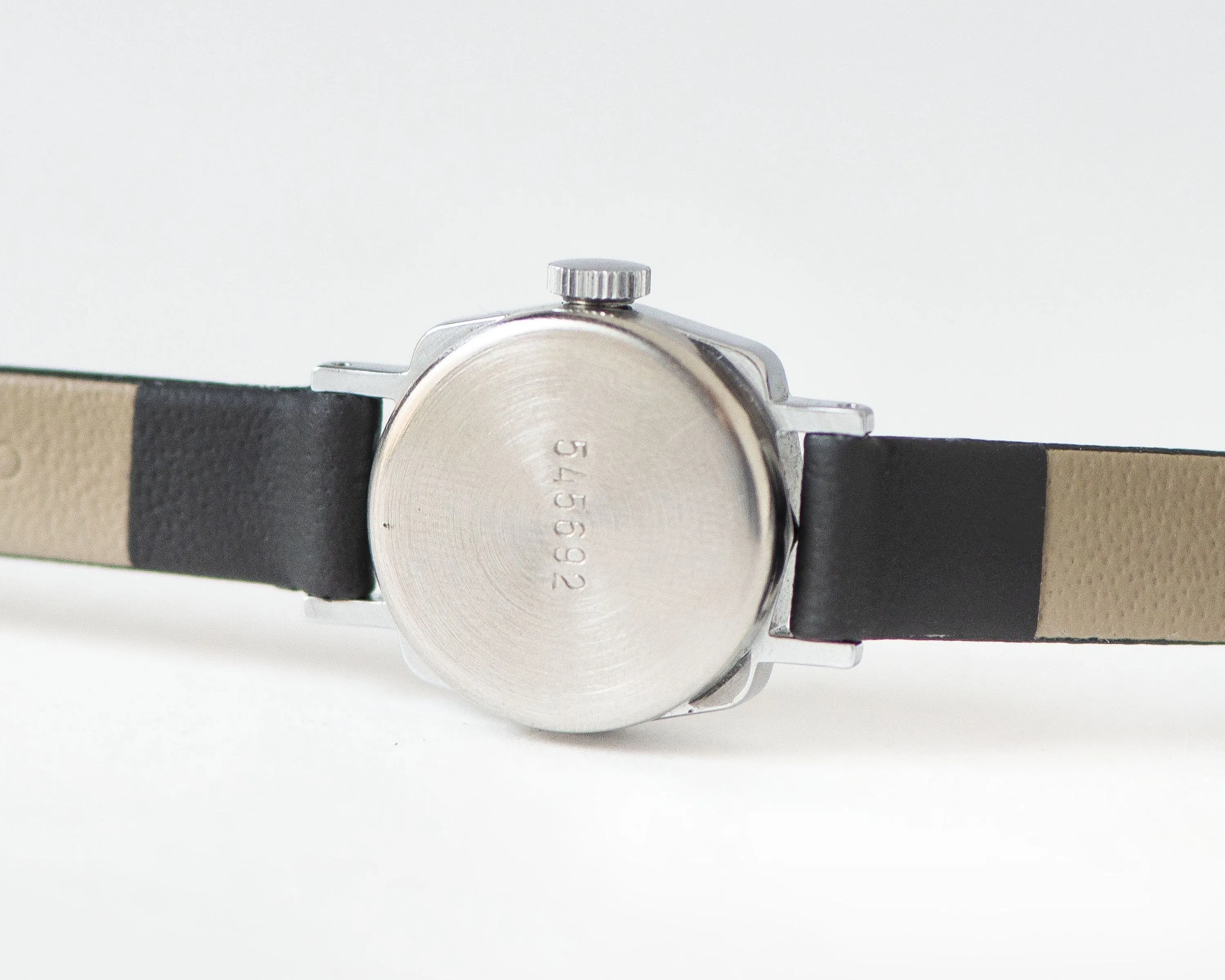 Octagon case women's watch unused vintage, small ladies wristwatch Seagull, woman watch small silver shade gift, new genuine leather strap