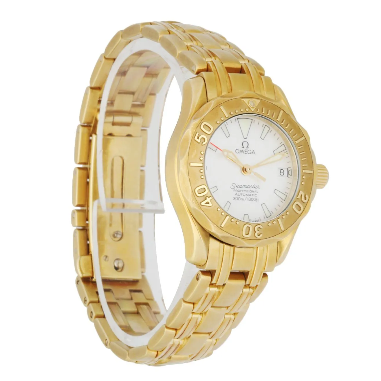Omega Seamaster 18K yellow Gold Mother Of Pearl Dial Ladies Watch