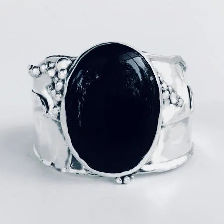 Onyx in Sterling Silver Cuff Bracelet