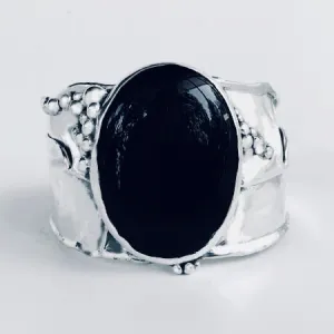 Onyx in Sterling Silver Cuff Bracelet