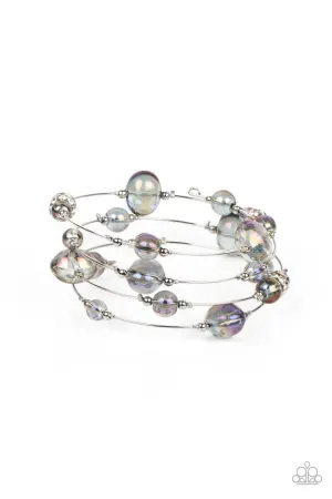 Optical Auras - Purple - Iridescent Beads  Paparazzi Coil Bracelet
