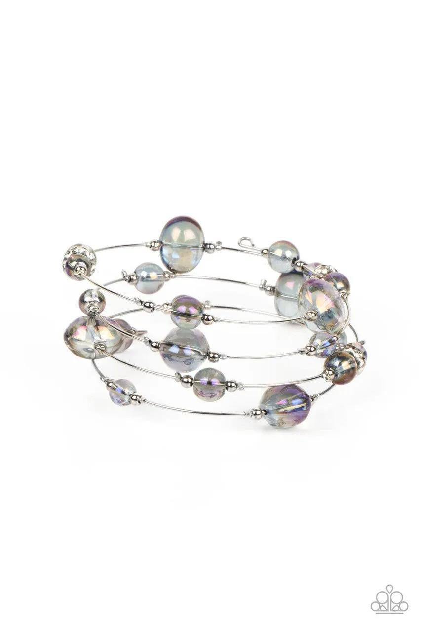 Optical Auras - Purple - Iridescent Beads  Paparazzi Coil Bracelet