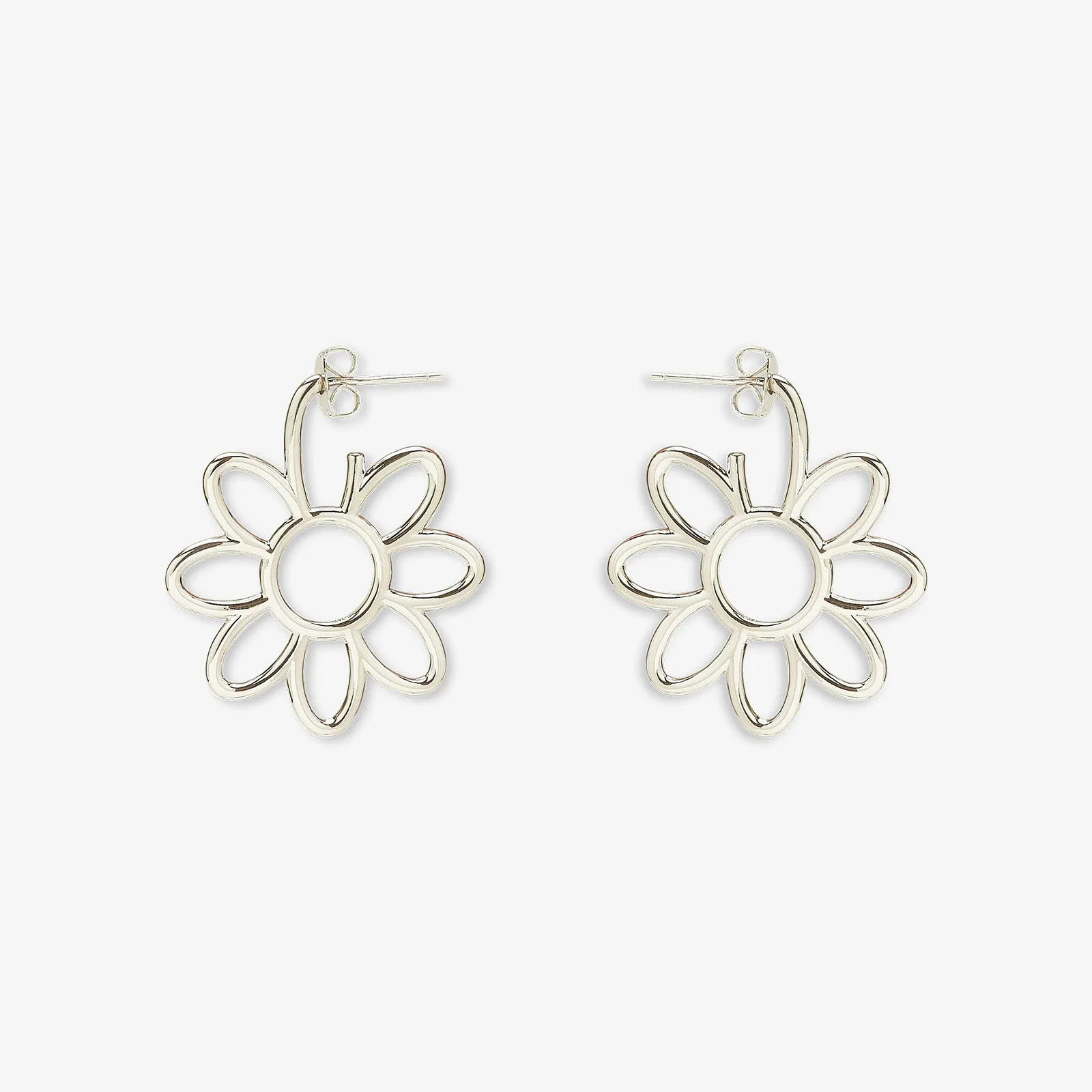Oversized Daisy Hoop Earrings