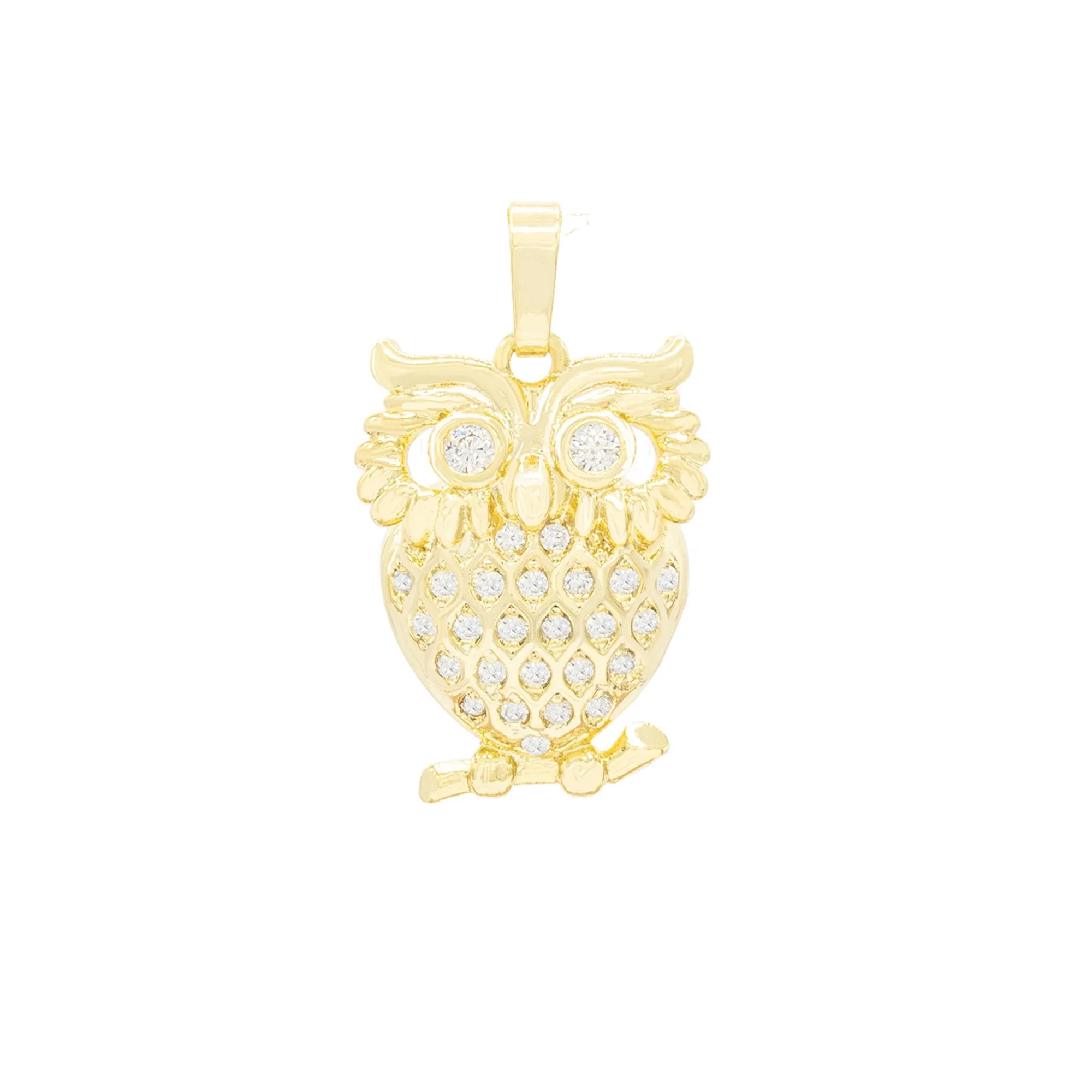 Owl Pendant 14K Anklet Gold Filled Cubic Zirconia Charm Rope Chain Set 10" WomenJewelry
