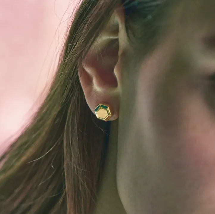 Pantheon Gold Stud Earrings