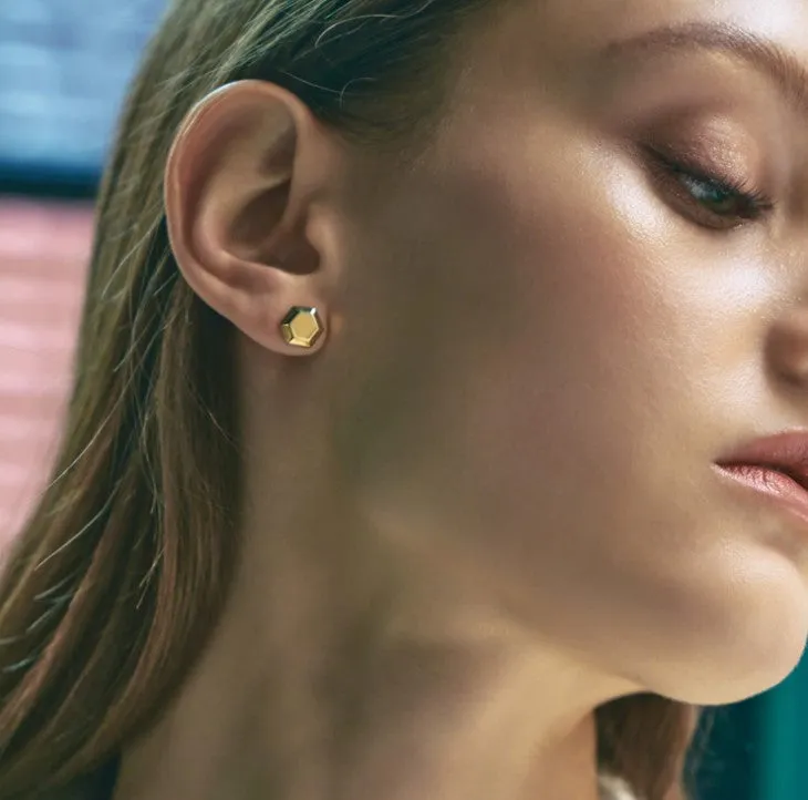 Pantheon Gold Stud Earrings