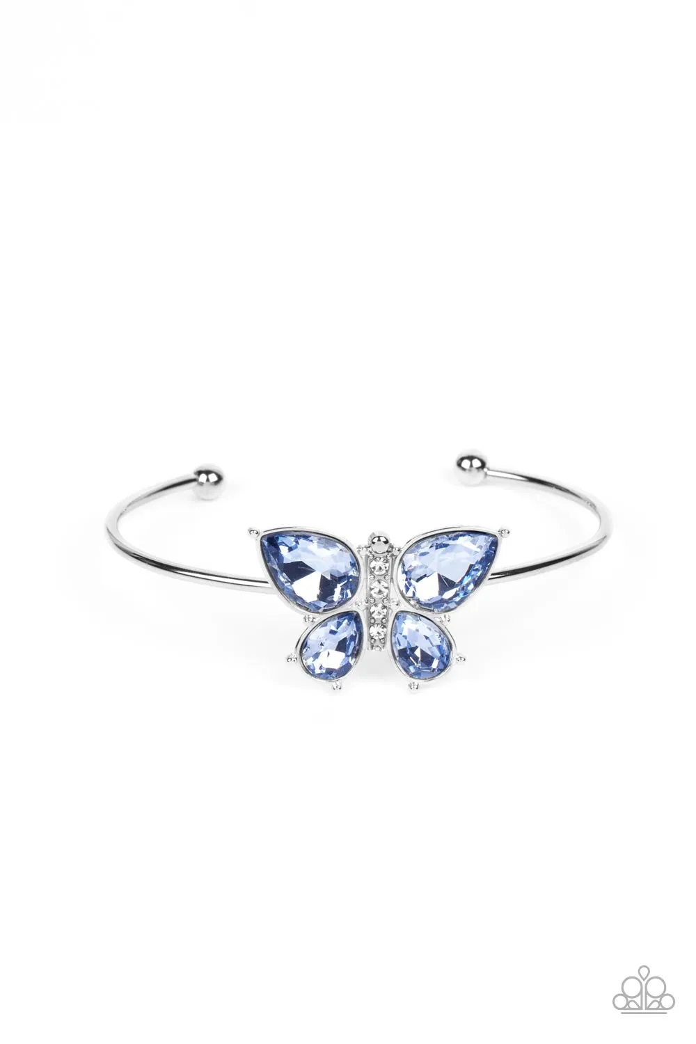Paparazzi 2 Piece Blue Butterfly Set- Free-Flying Flutter - Blue Necklace & Butterfly Beatitude - Blue Bracelet