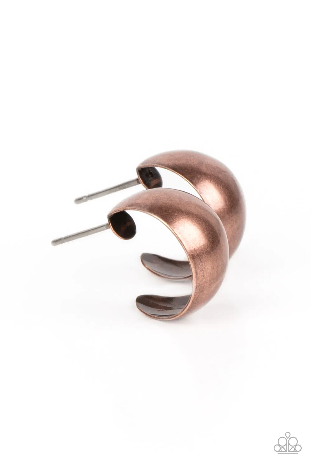 Paparazzi Burnished Beauty - Copper Hoop Earrings