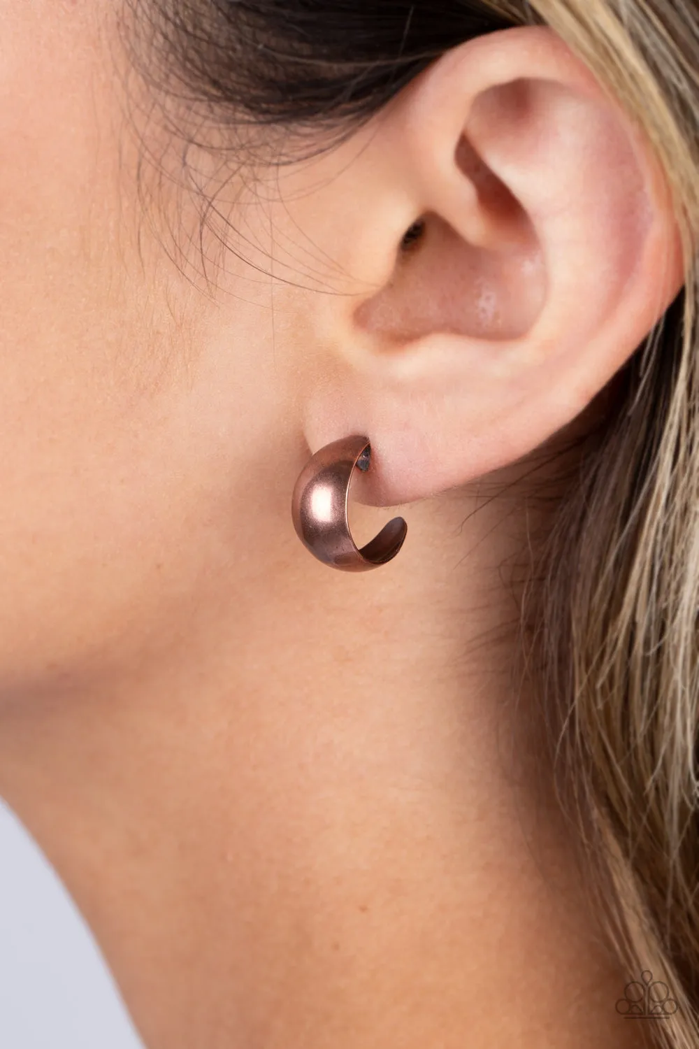 Paparazzi Burnished Beauty - Copper Hoop Earrings