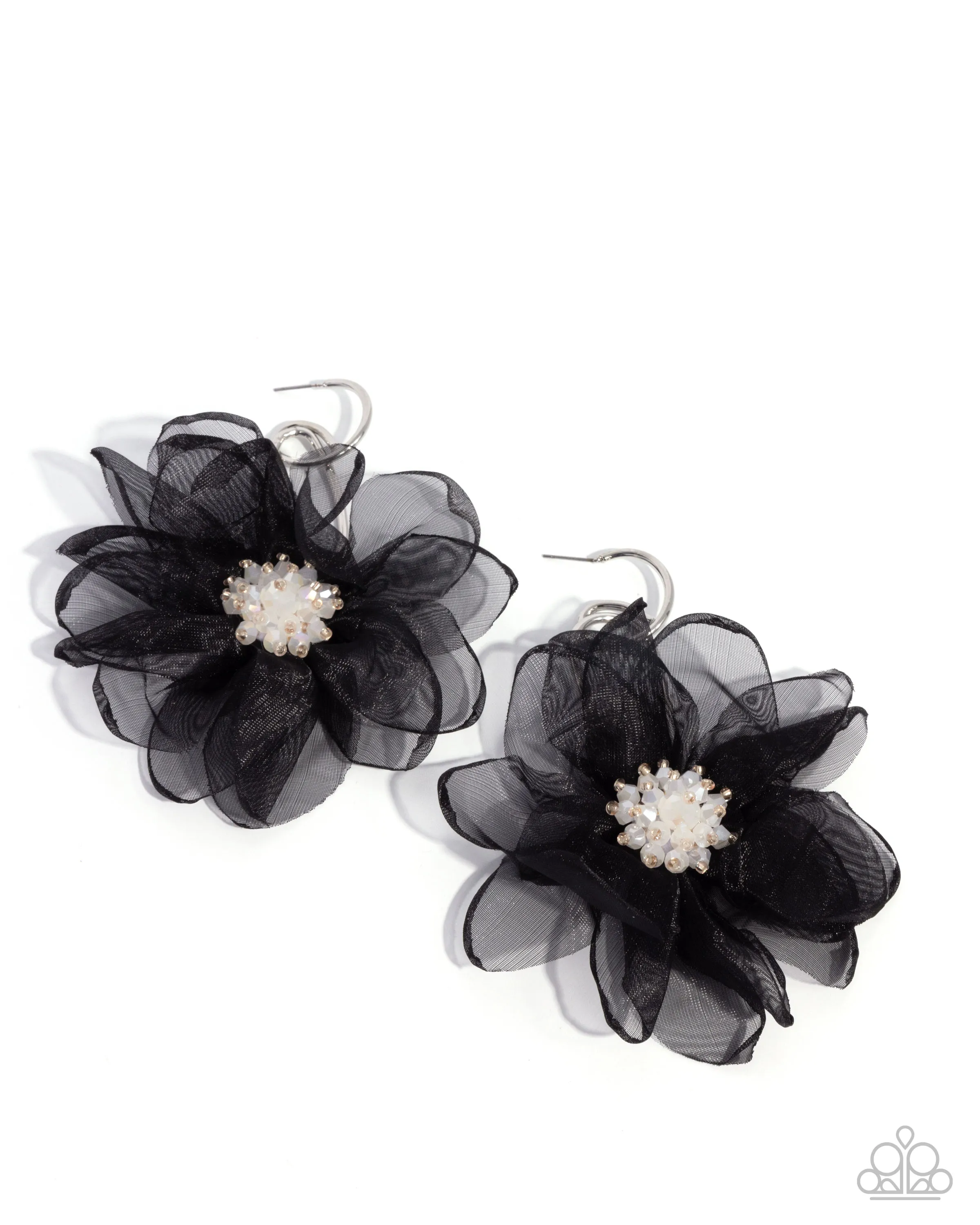 Paparazzi Cosmopolitan Chiffon - Black Earrings (2024 November Pink Friday Exclusive)
