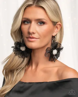 Paparazzi Cosmopolitan Chiffon - Black Earrings (2024 November Pink Friday Exclusive)
