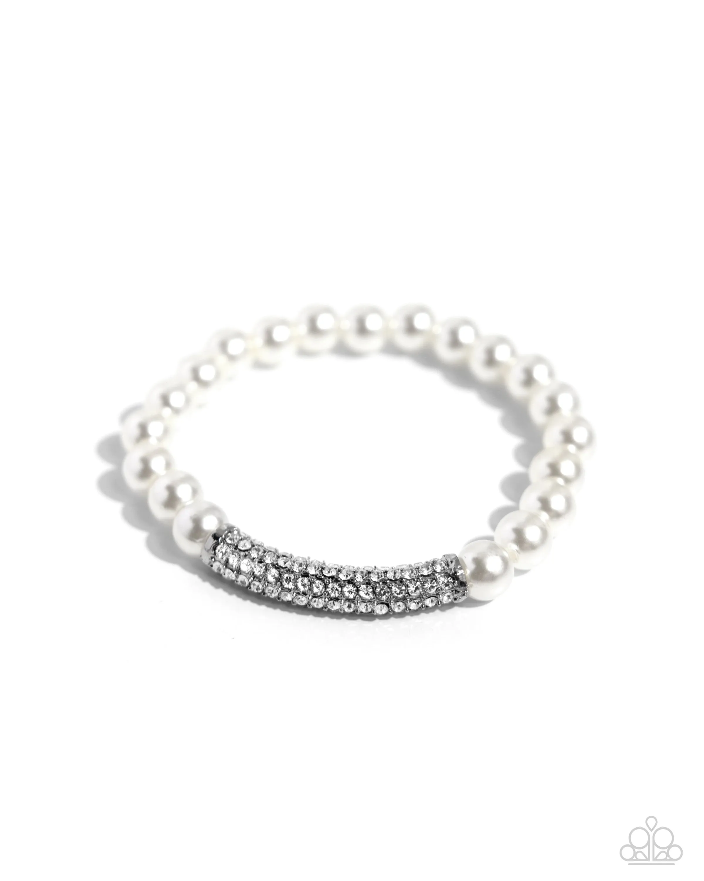 Paparazzi - Elegance Embodied - White Bracelet
