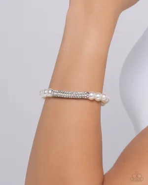 Paparazzi - Elegance Embodied - White Bracelet