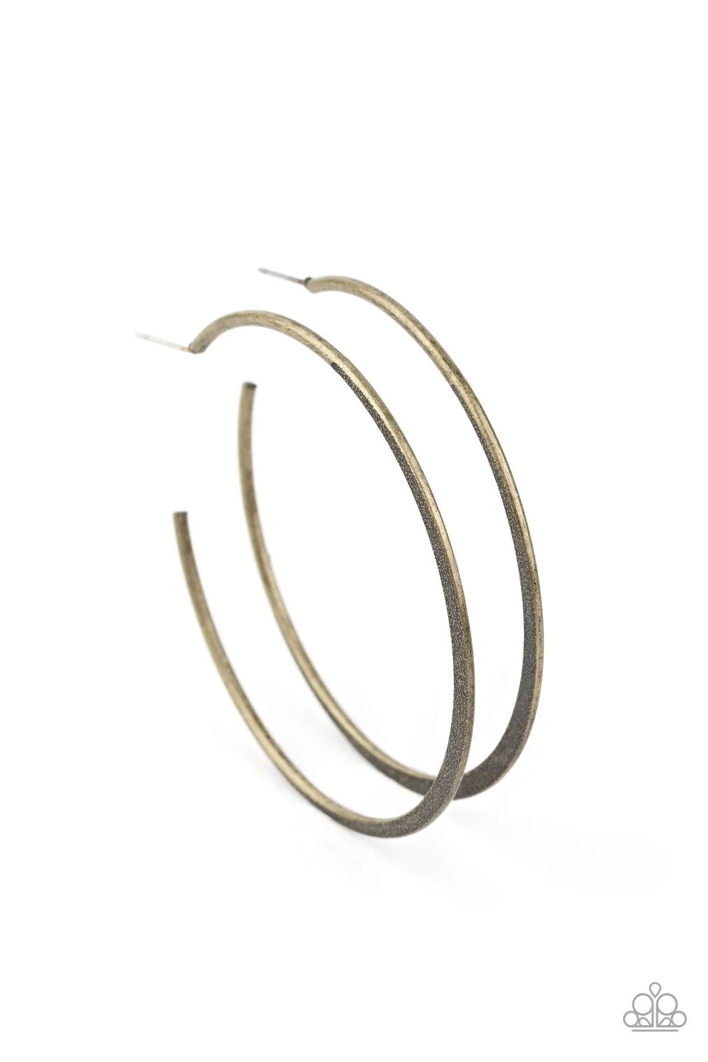 Paparazzi Flat Spin - Brass Hoop Earrings