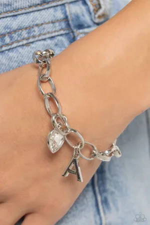 Paparazzi - Guess Now Its INITIAL - White - A Bracelet