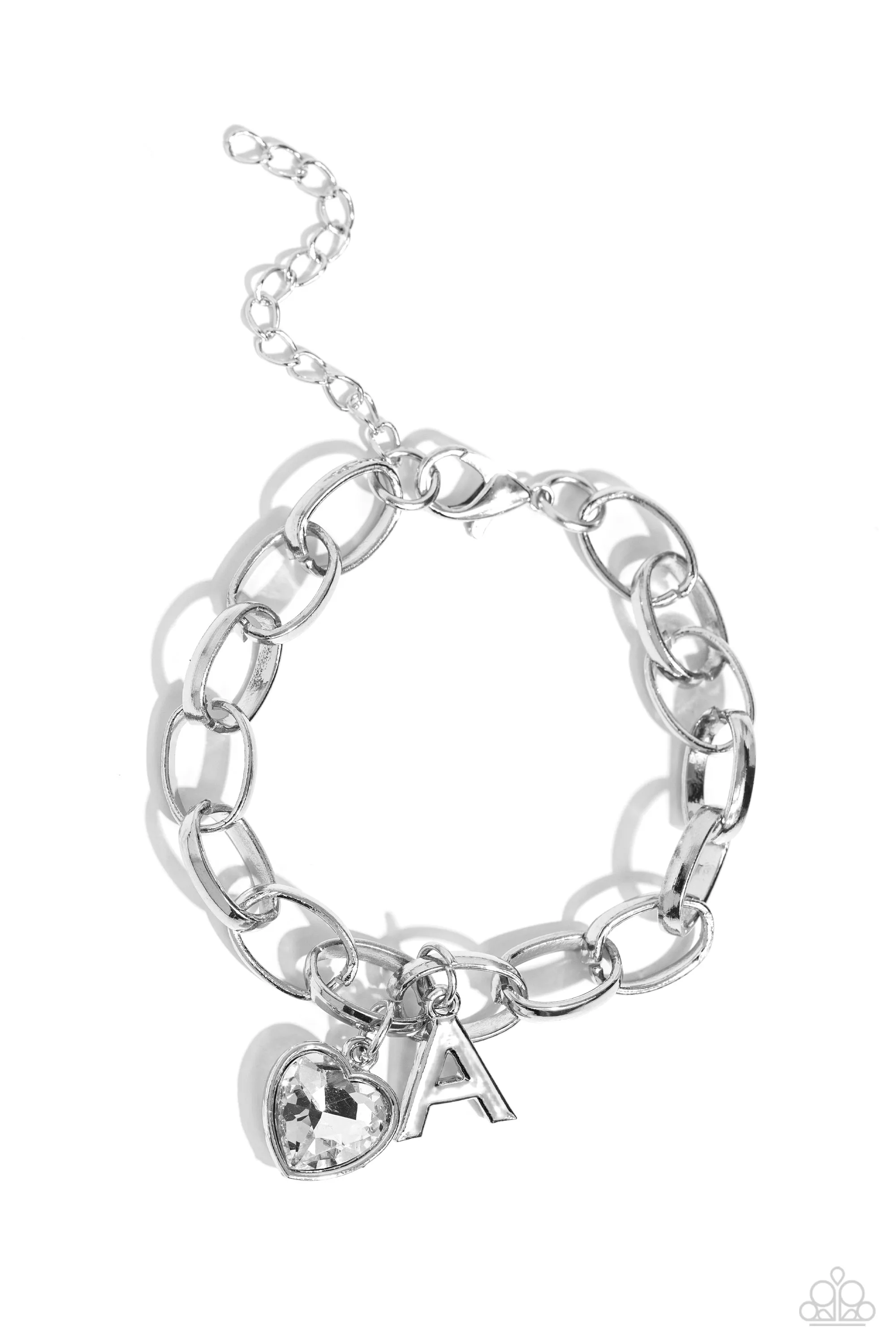 Paparazzi - Guess Now Its INITIAL - White - A Bracelet