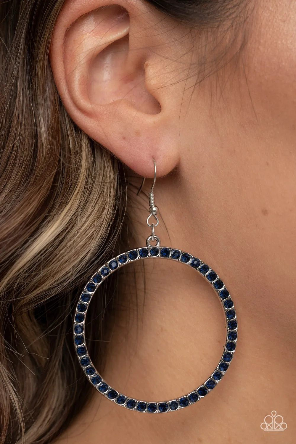 Paparazzi Head-Turning Halo - Blue Earrings