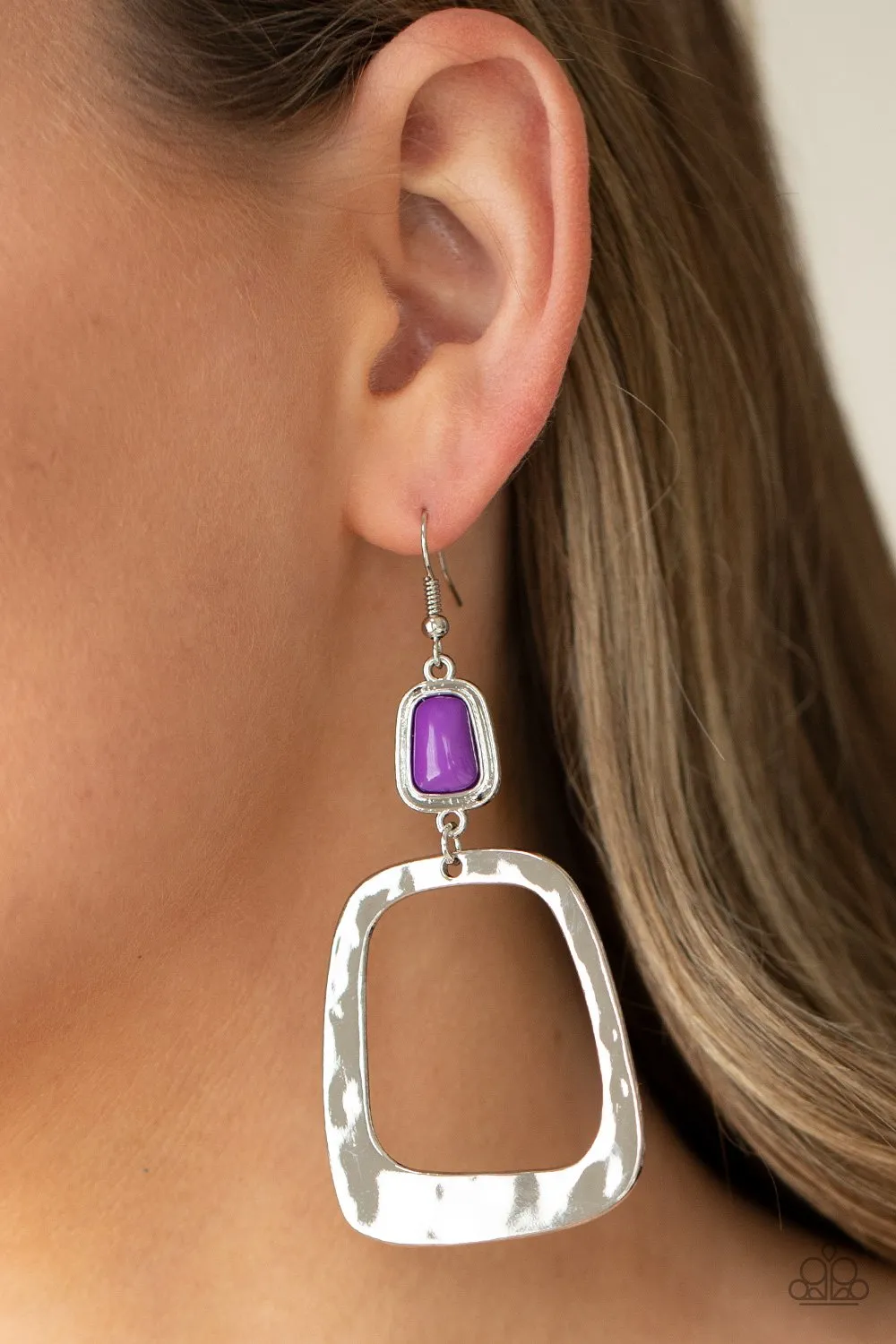 Paparazzi Material Girl Mod Earrings Purple