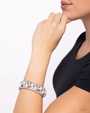 Paparazzi - Opera Singer - White Bracelet