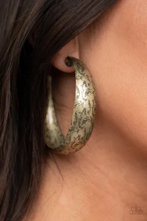 Paparazzi Sahara Sandstorm - Brass Hoops