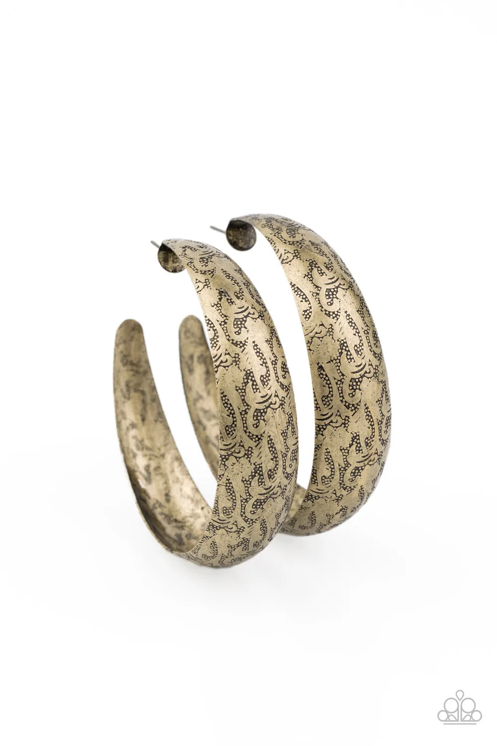 Paparazzi Sahara Sandstorm - Brass Hoops