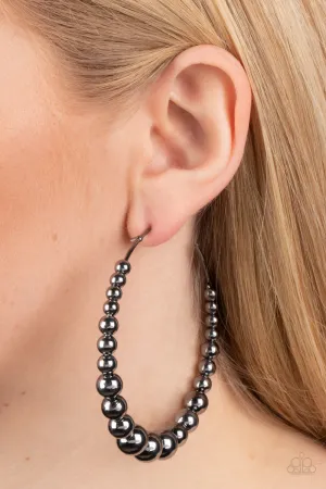Paparazzi Show Off Your Curves - Black Hoop Earrings