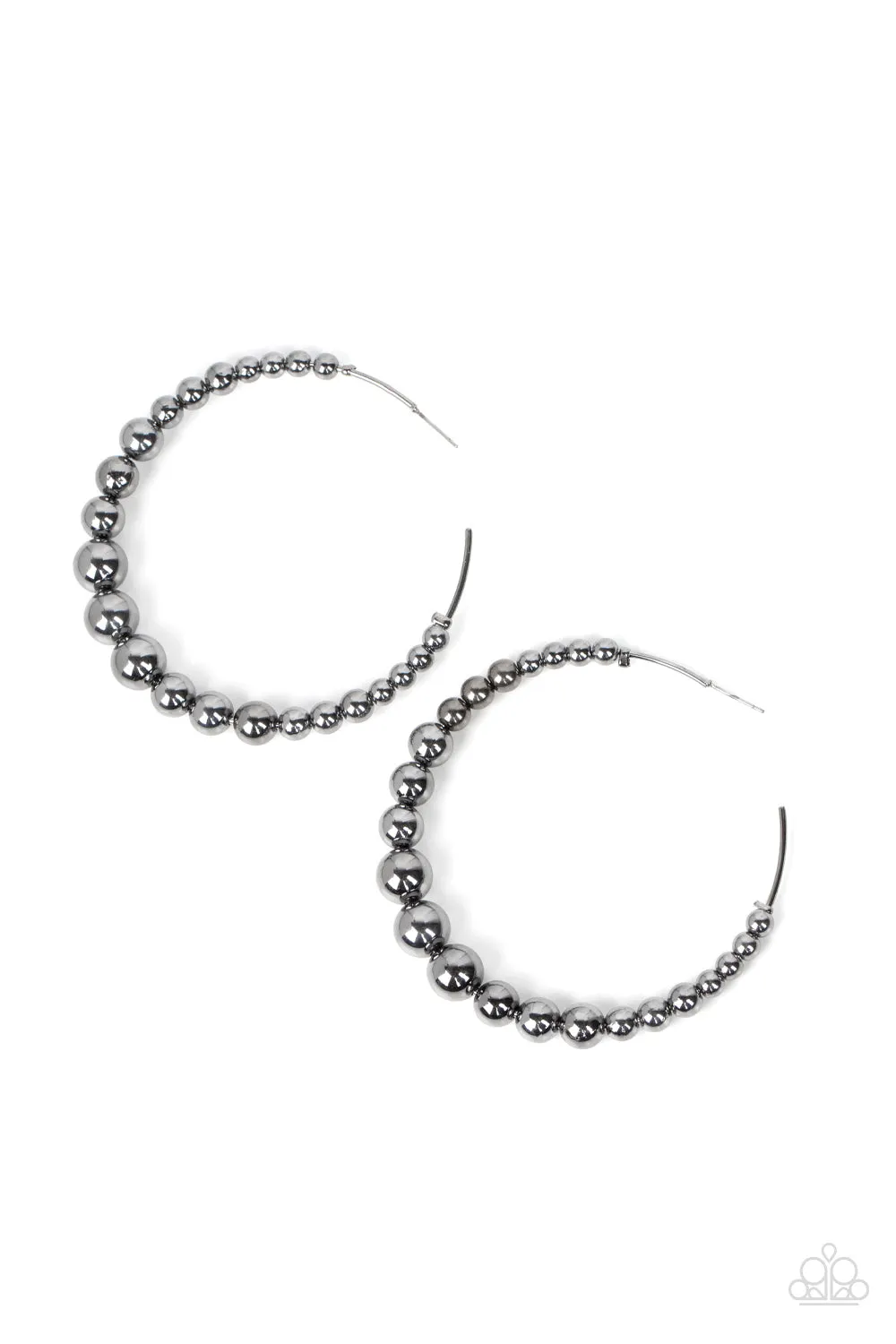 Paparazzi Show Off Your Curves - Black Hoop Earrings