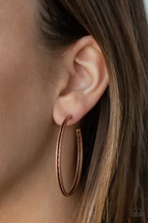 Paparazzi - Texture Tempo - Copper Earrings