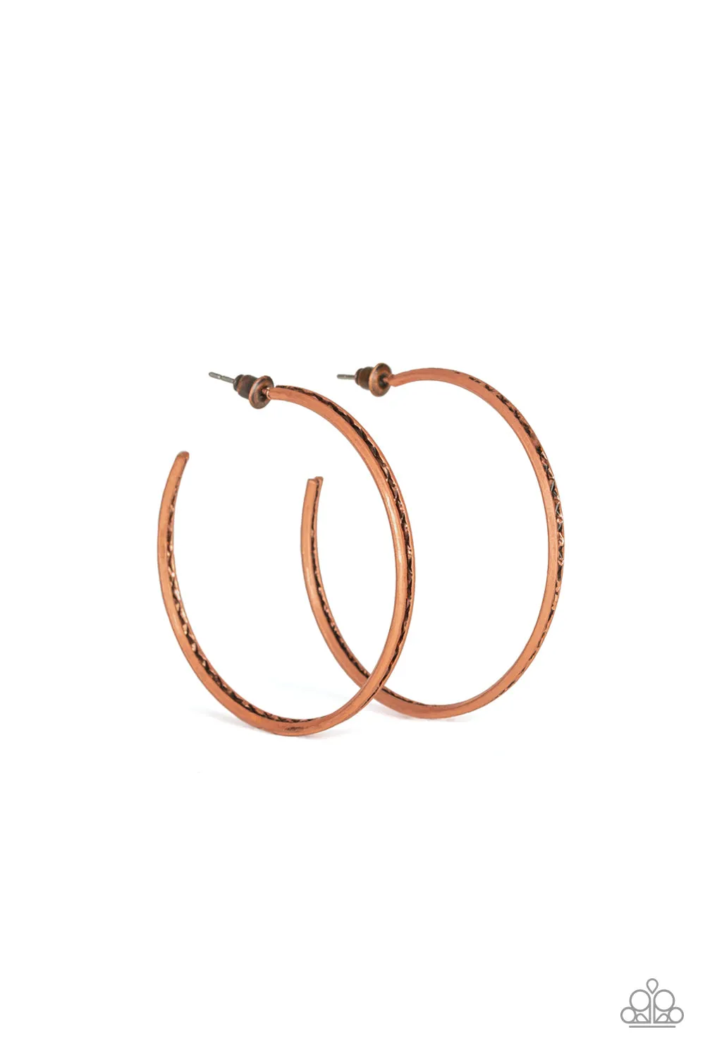 Paparazzi - Texture Tempo - Copper Earrings