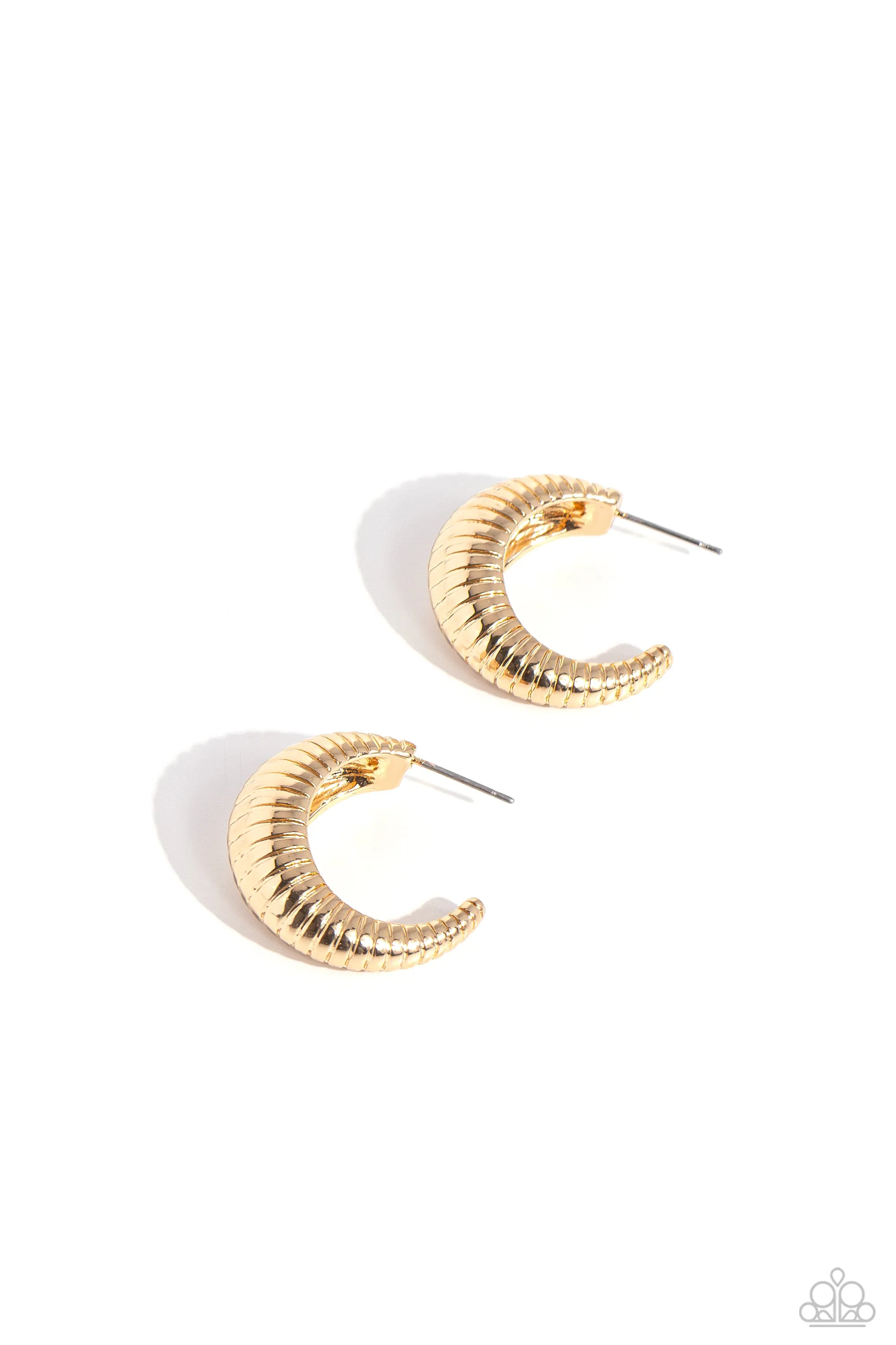 Paparazzi Textured Tenure - Gold Earrings