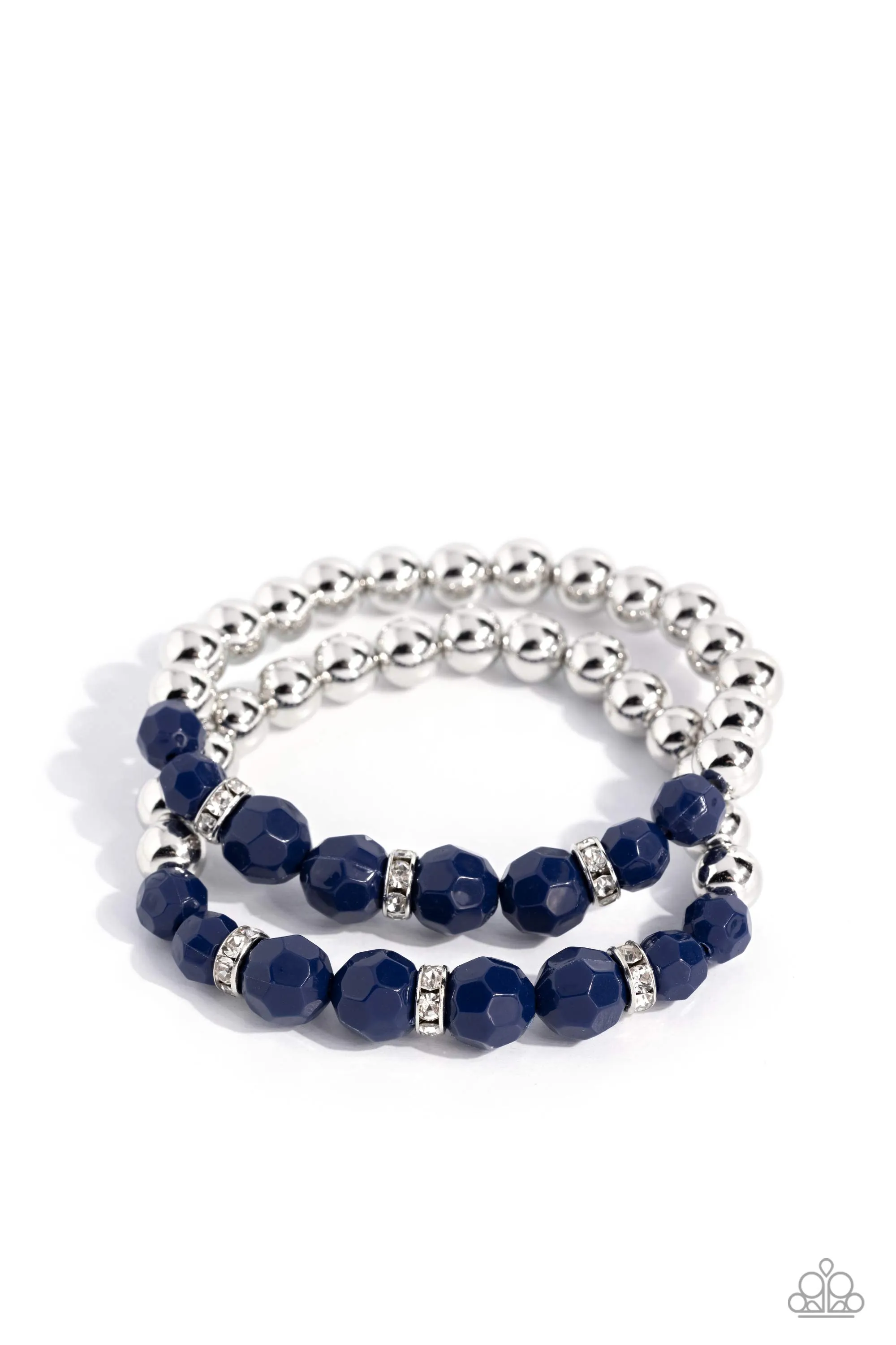 Paparazzi Two by Two Twinkle - Blue Bracelets