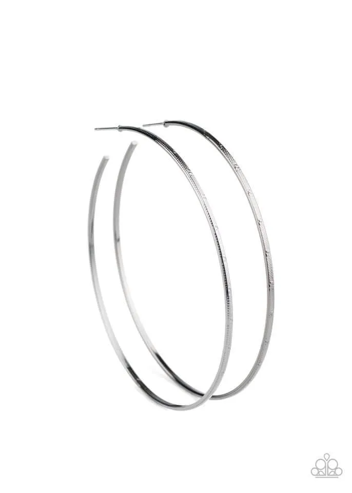 Paparazzi Very Curvaceous - Black Hoop Earrings