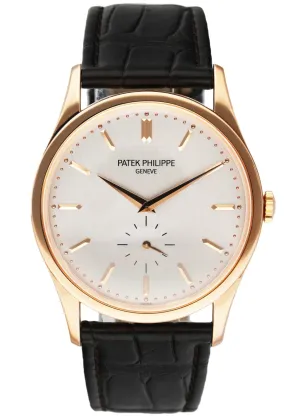Patek Philippe Calatrava 5196R 18K Rose Gold Mens Watch Papers