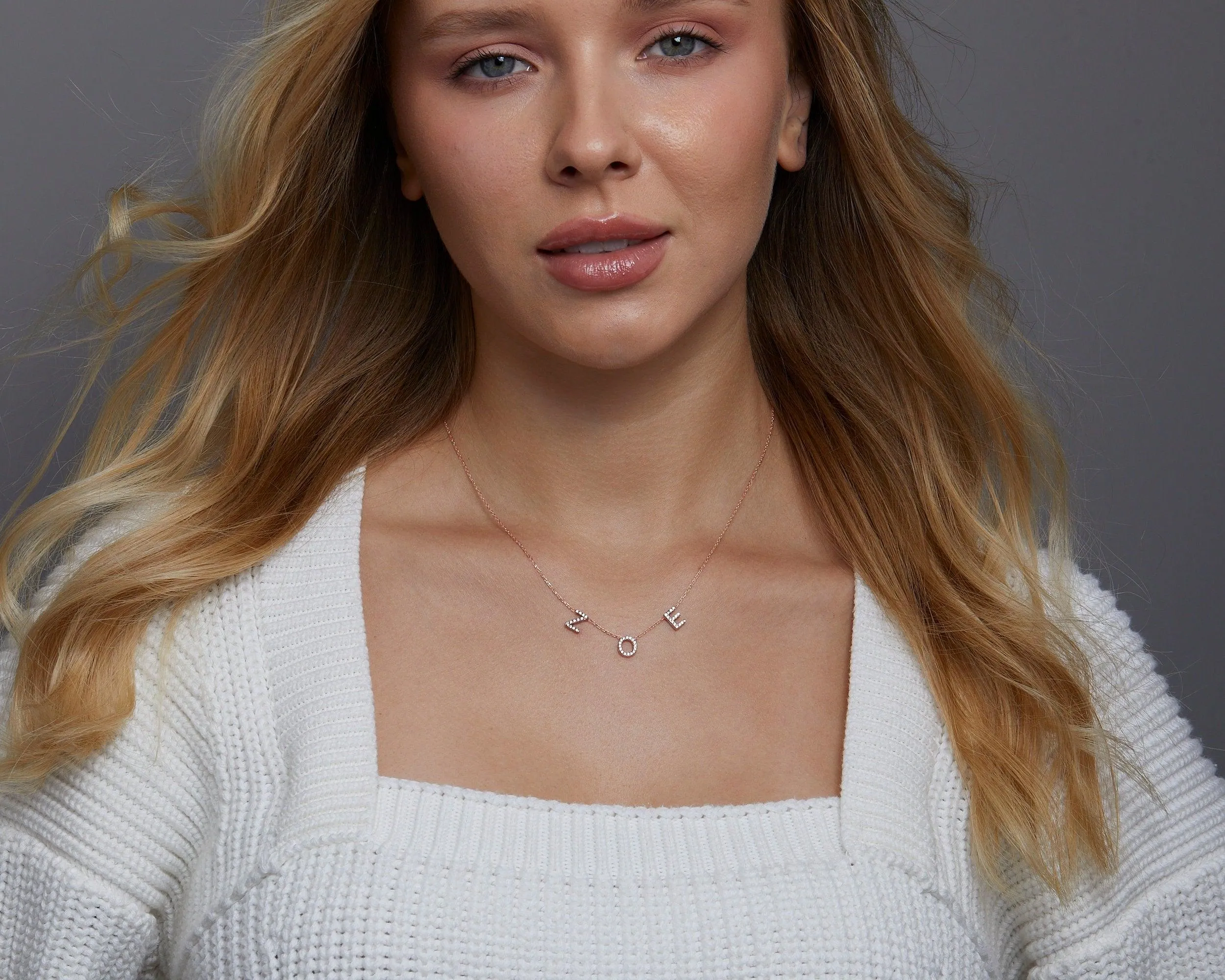 Pave Initials Necklace - 18K Gold Vermeil