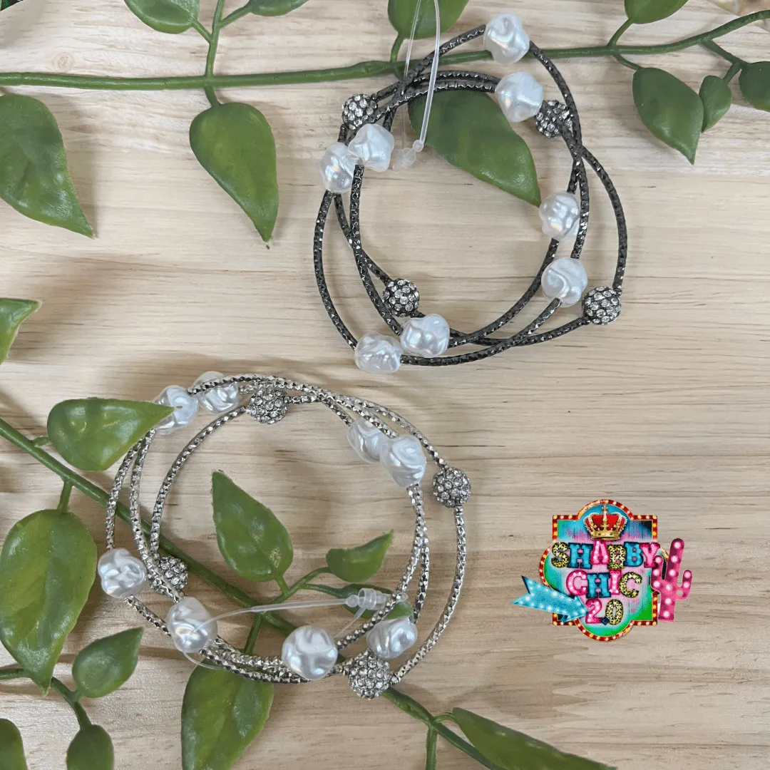 Pearl and Rhinestone Bracelets