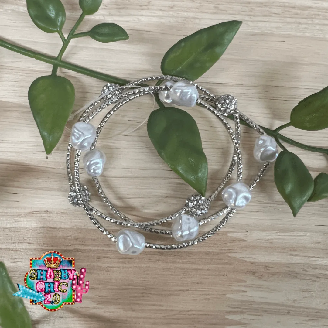 Pearl and Rhinestone Bracelets